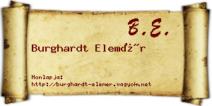 Burghardt Elemér névjegykártya