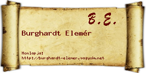 Burghardt Elemér névjegykártya